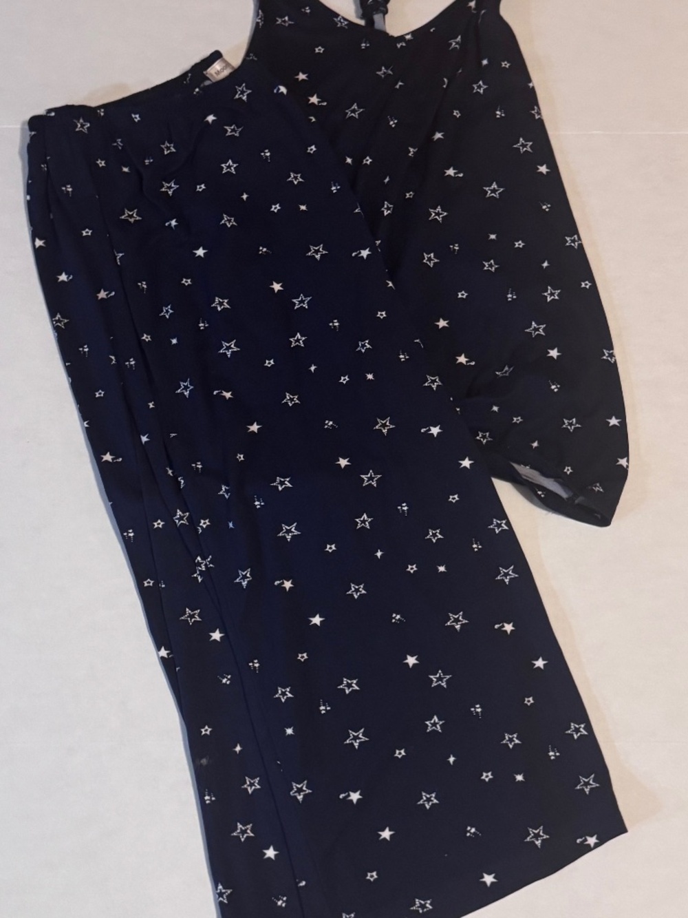 Moon Nite 2XL Women's Blue PJ's With White Stars Tank Top & Capri Bottoms